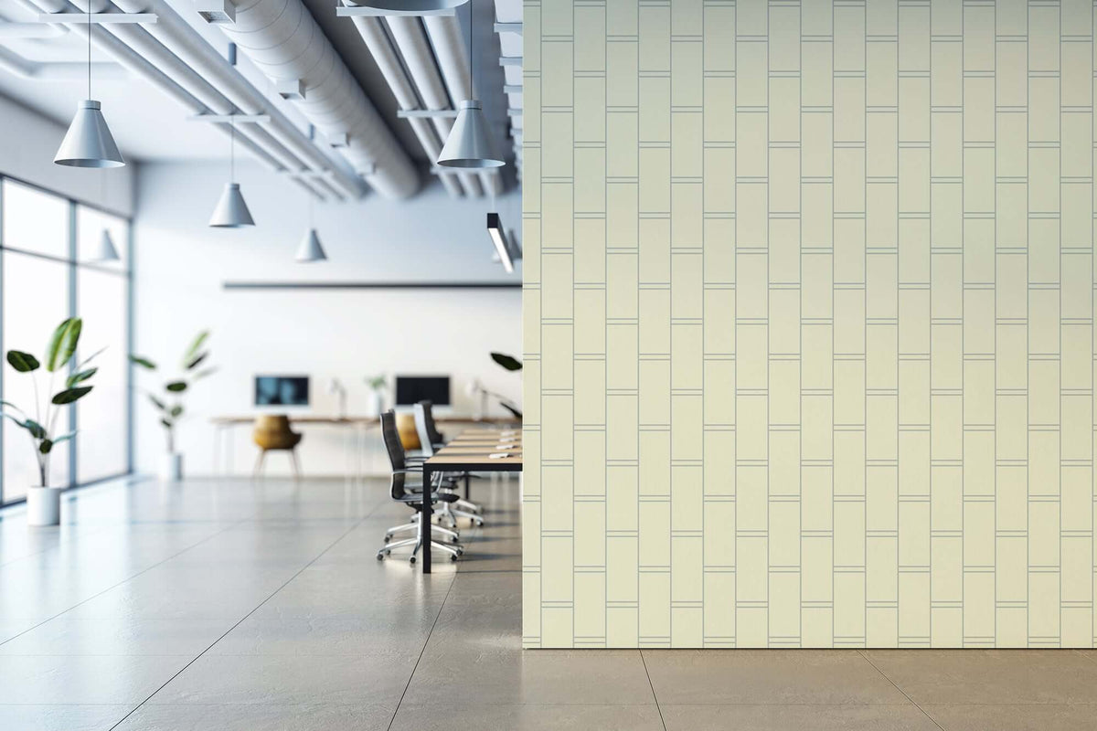 Mitchell Black Pillar Stripe Wallpaper - Pale Mineral Blue