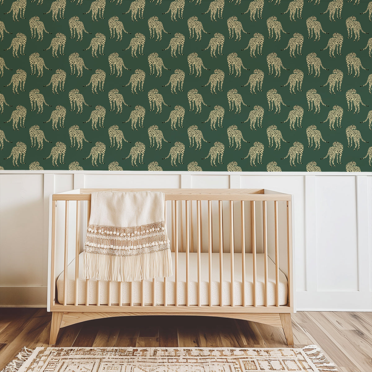 Mitchell Black Animal Parade Prowling Cheetah Wallpaper - Juniper