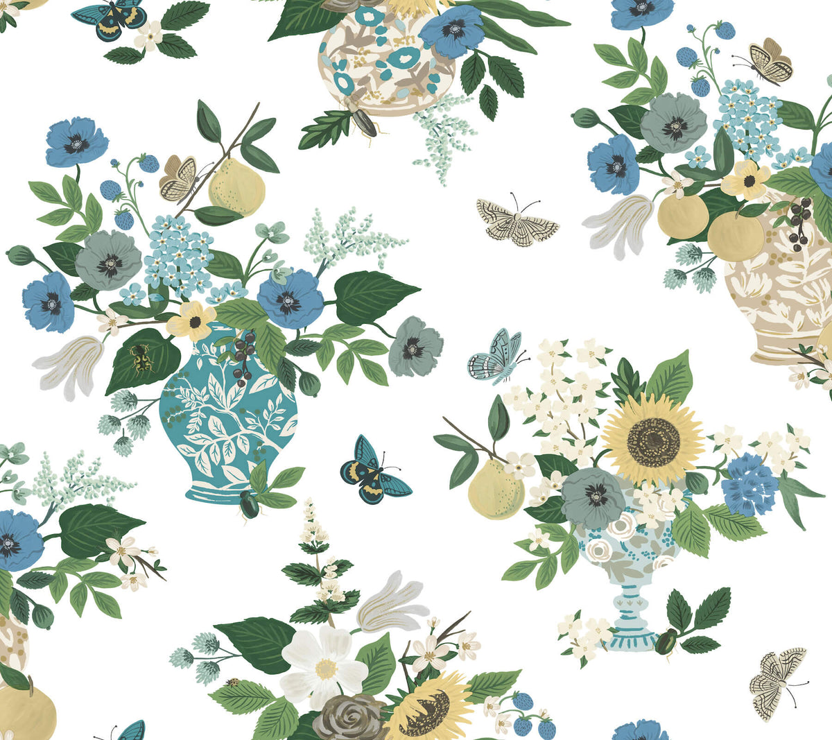 Rifle Paper Co. Flower Studies Wallpaper - Blue