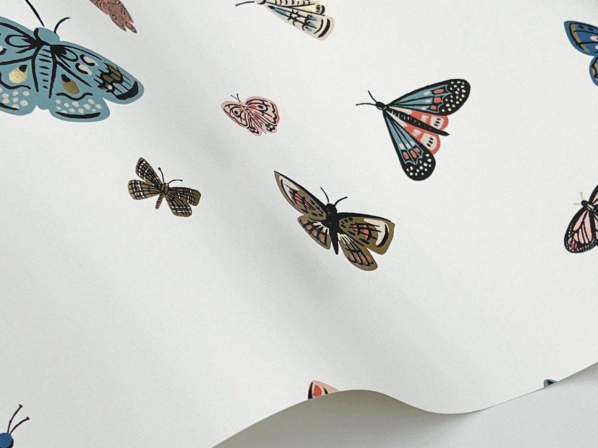 Rifle Paper Co. Butterfly House Wallpaper Sample - White
