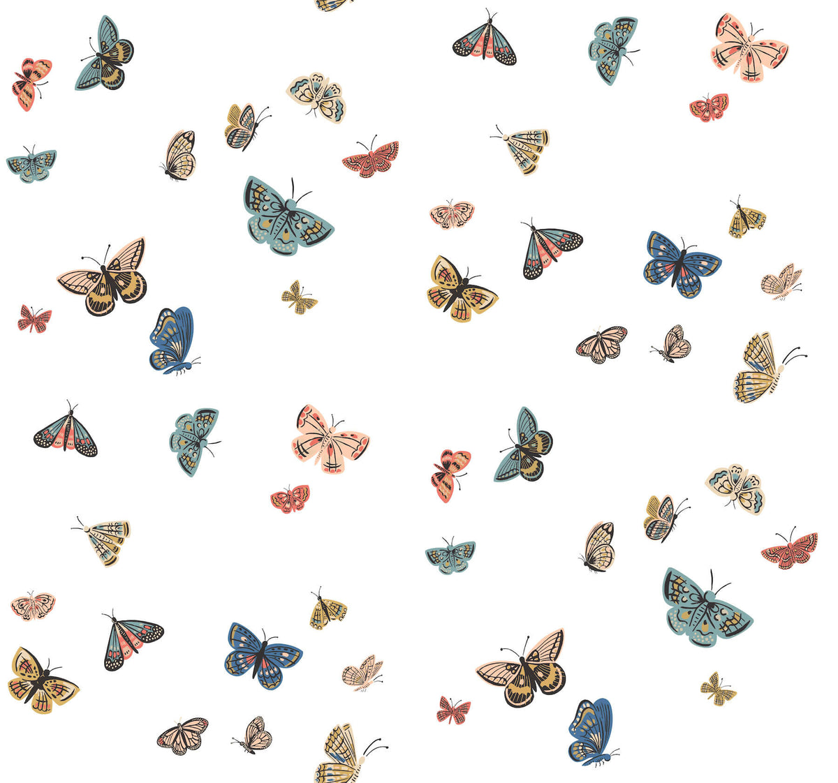 Rifle Paper Co. Butterfly House Wallpaper Sample - White
