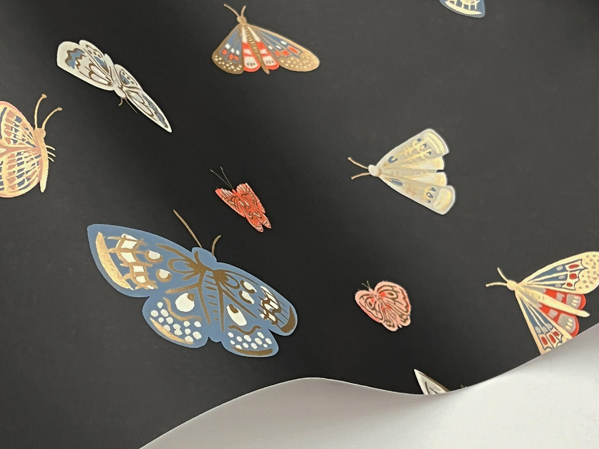 Rifle Paper Co. Butterfly House Wallpaper Sample - Black