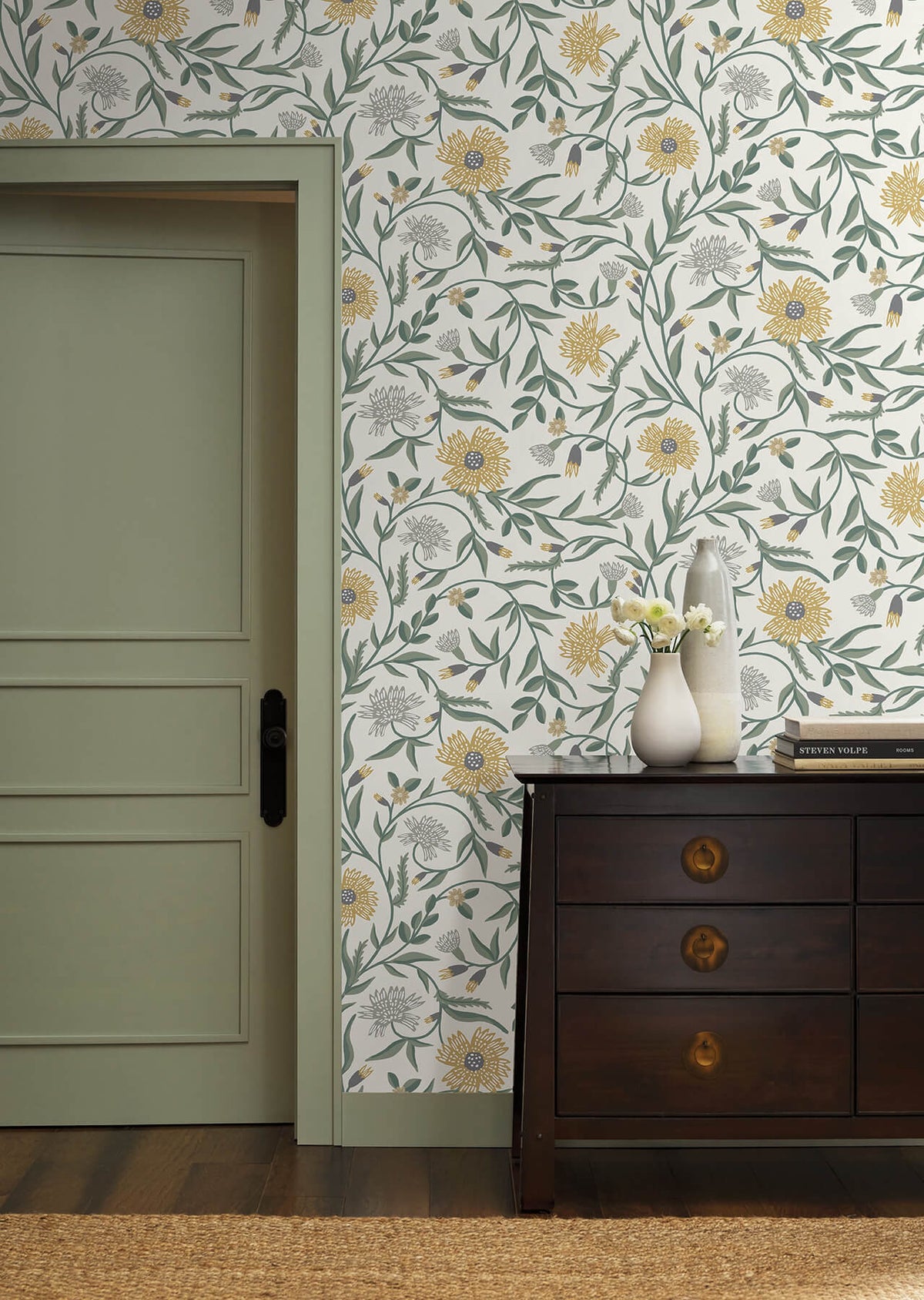 Rifle Paper Co. Aster Wallpaper - Gold