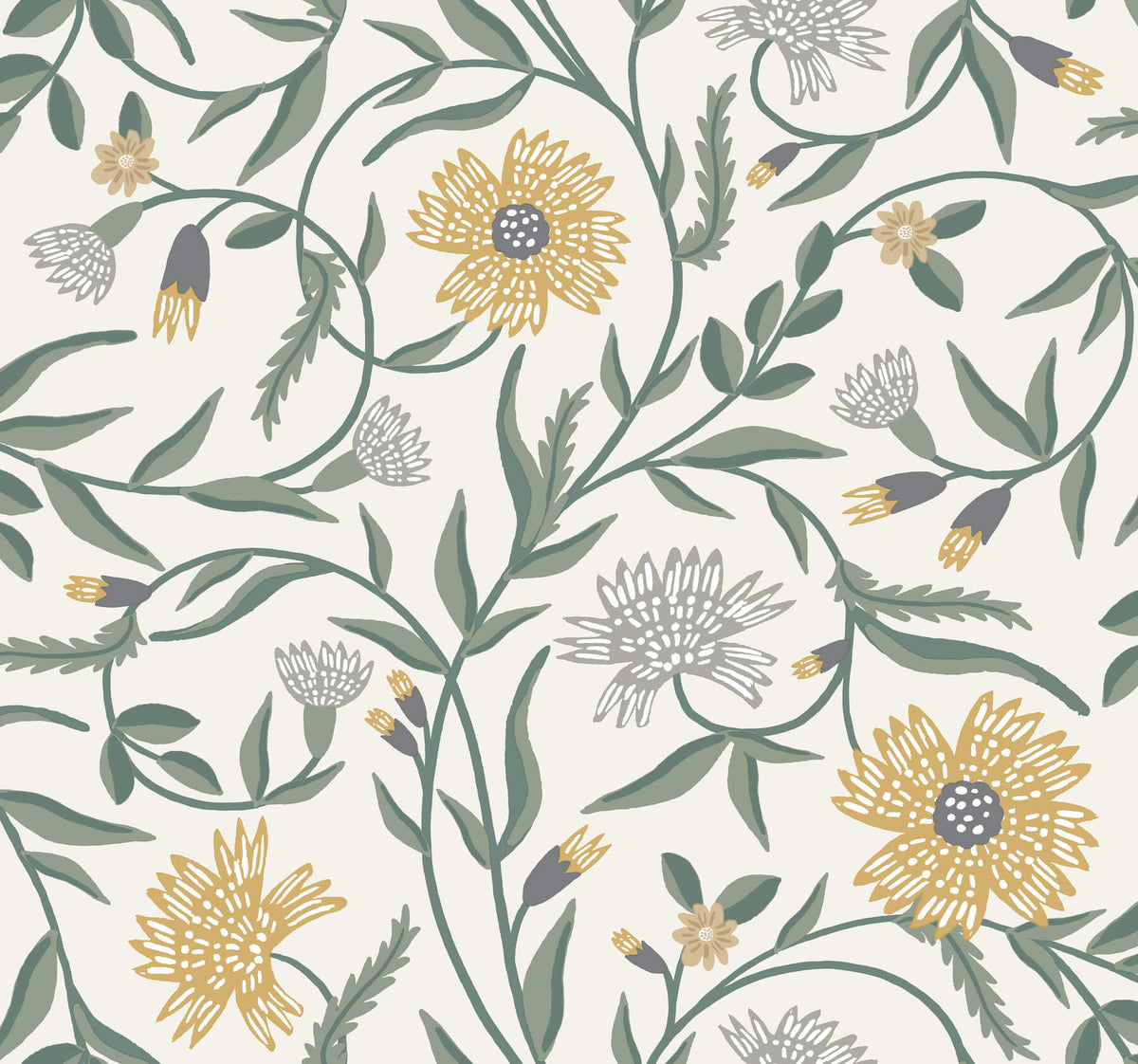 Rifle Paper Co. Aster Wallpaper - Gold