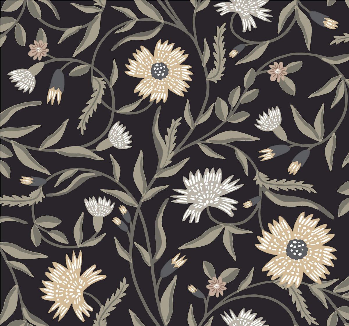Rifle Paper Co. Aster Wallpaper - Black