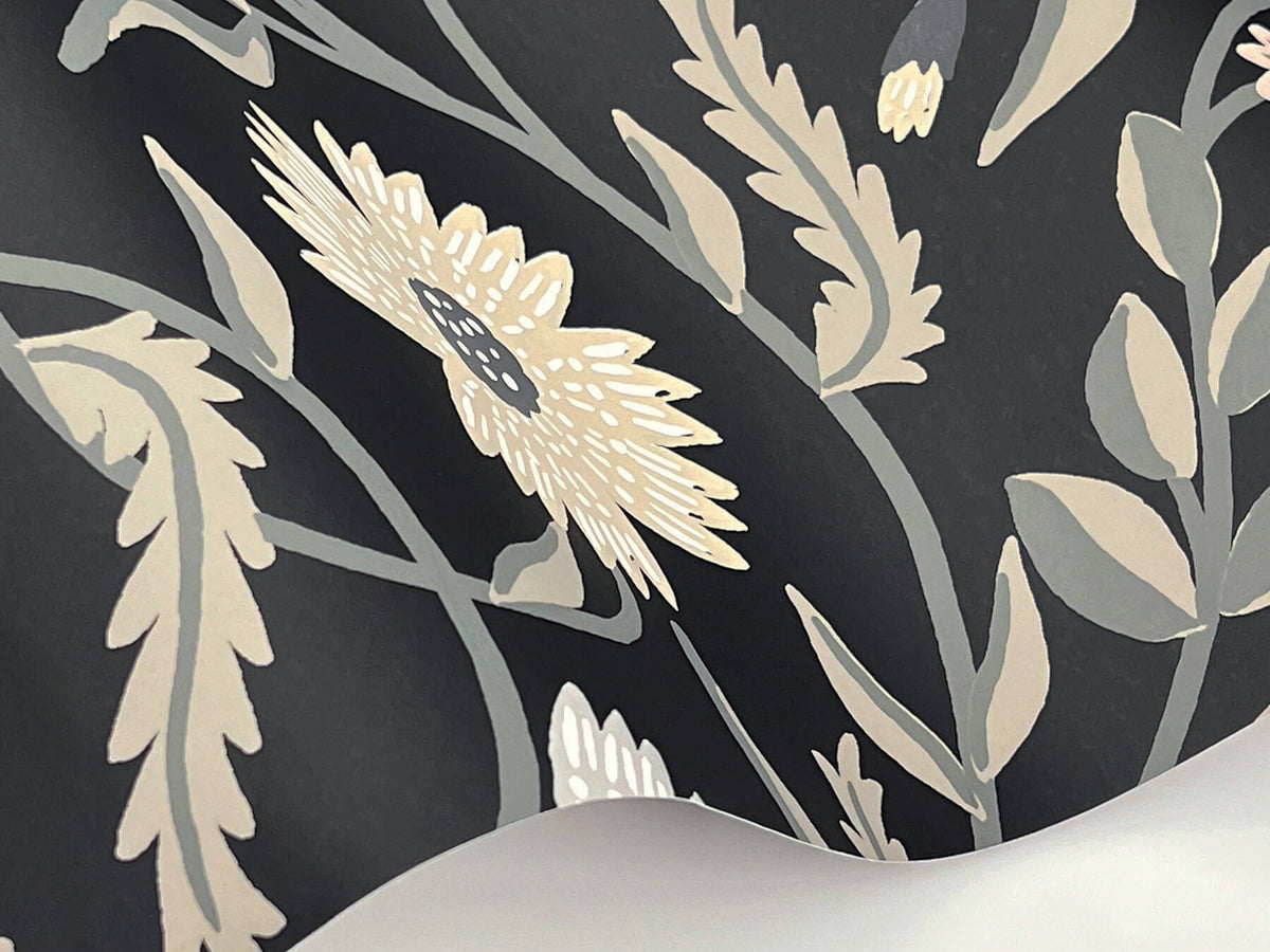 Rifle Paper Co. Aster Wallpaper - Black