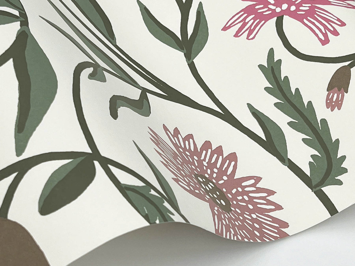 Rifle Paper Co. Aster Wallpaper Sample - Rose