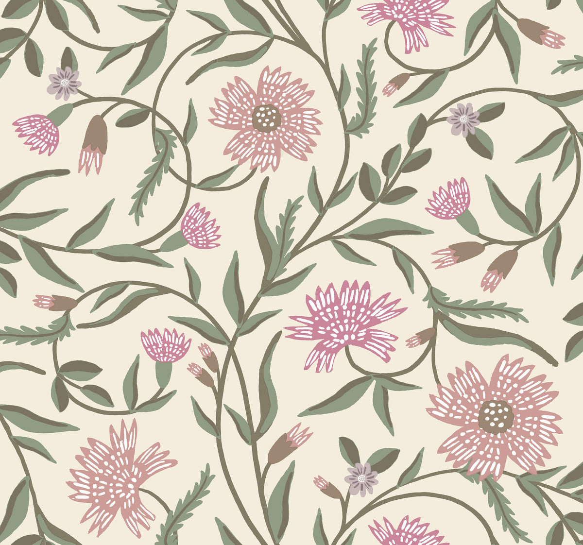 Rifle Paper Co. Aster Wallpaper Sample - Rose