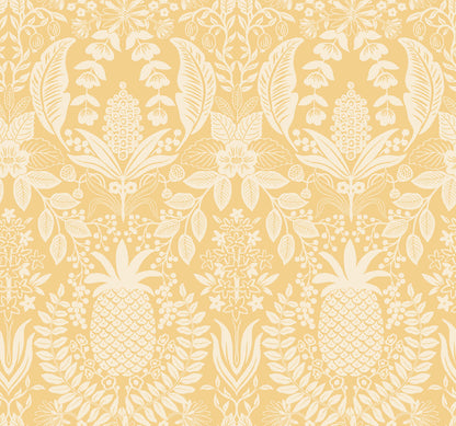 Rifle Paper Co. 3rd Edition Pineapple Damask Wallpaper - Yellow