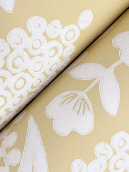 Rifle Paper Co. 3rd Edition Pineapple Damask Wallpaper - Yellow