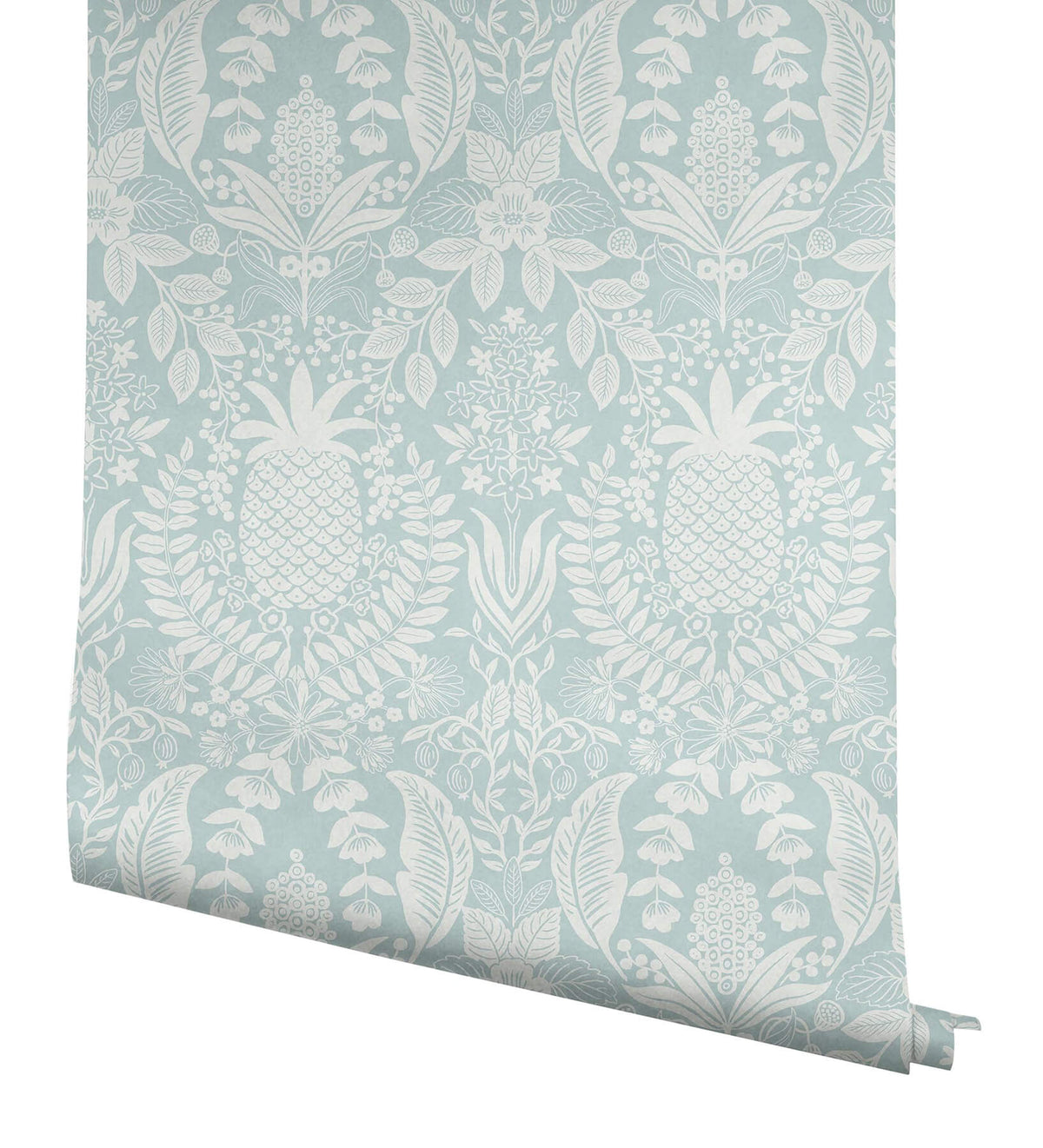 Rifle Paper Co. Pineapple Damask Wallpaper - Light Blue