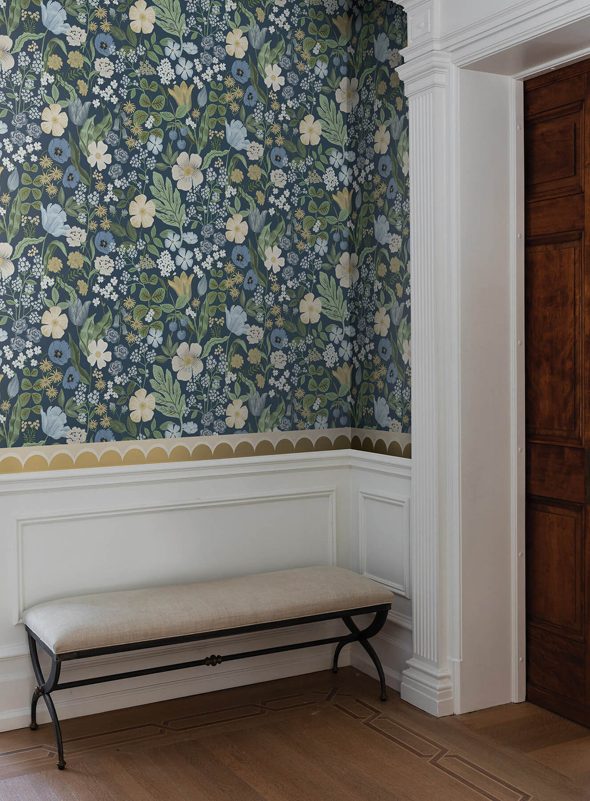 Rifle Paper Co. Blossom Wallpaper Sample - Navy