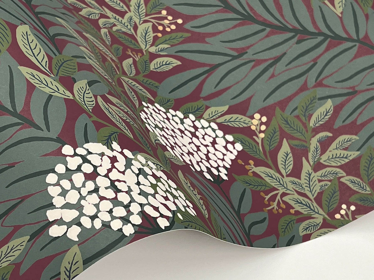 Rifle Paper Co. Highgrove Wallpaper - Burgundy