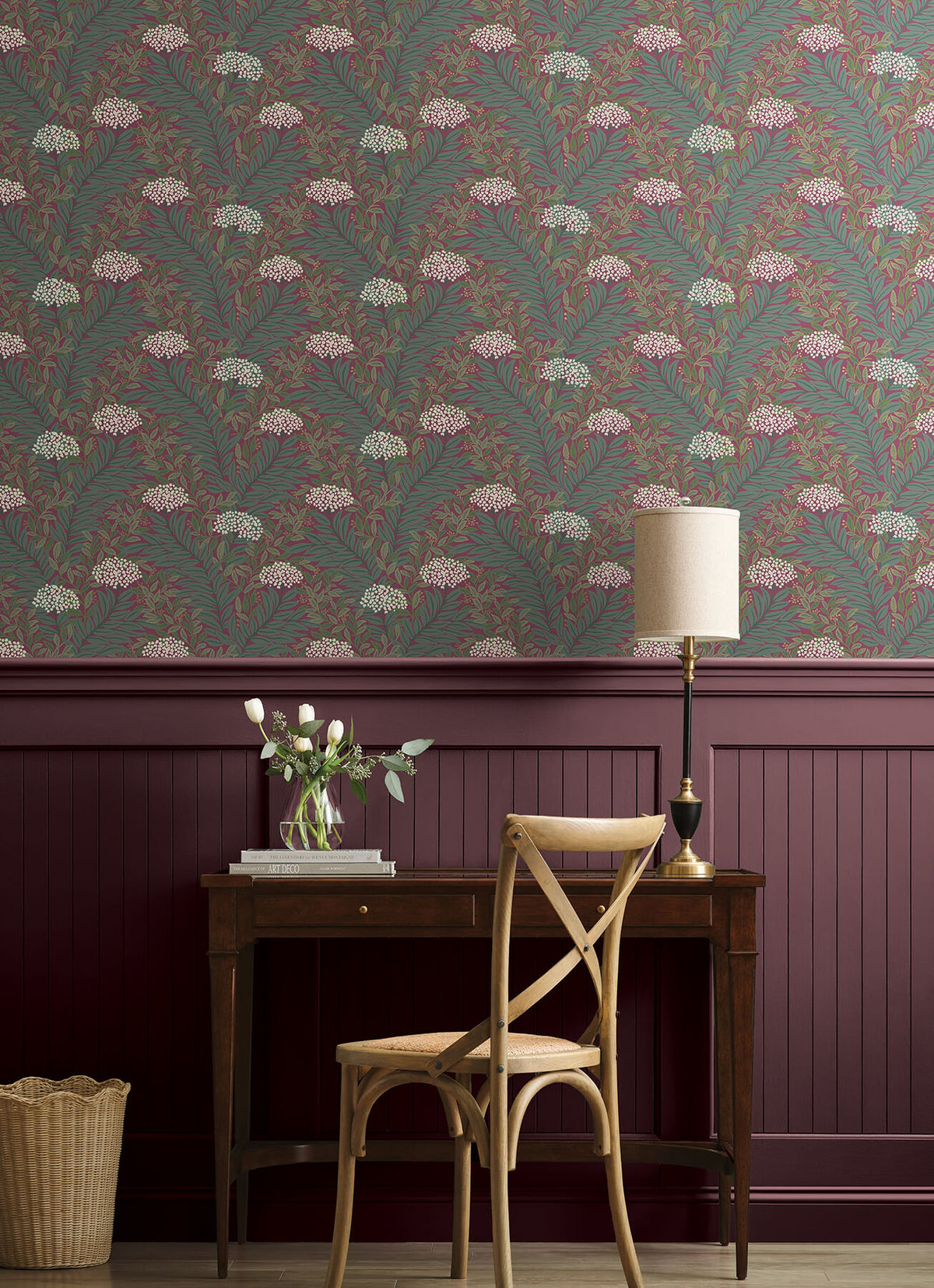 Rifle Paper Co. Highgrove Wallpaper - Burgundy