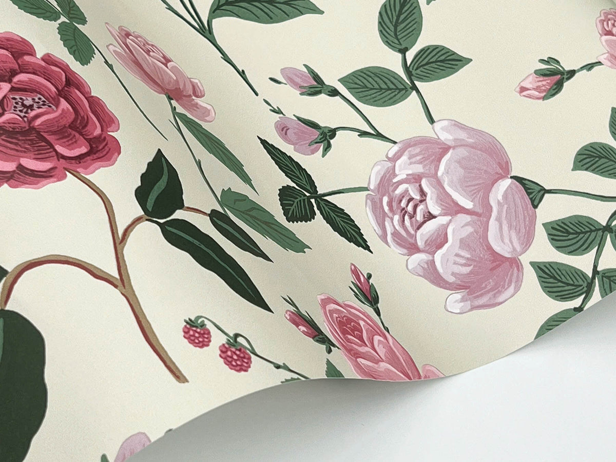 Rifle Paper Co. Roses Wallpaper Sample - Linen