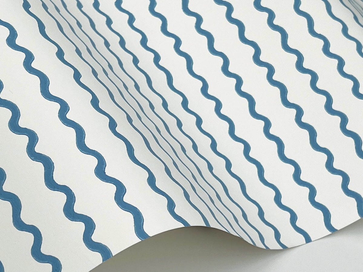 Rifle Paper Co. Rickrack Wallpaper Sample - Blue