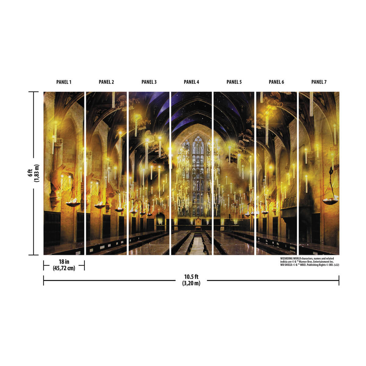 Harry Potter Great Hall Peel & Stick Wall Mural