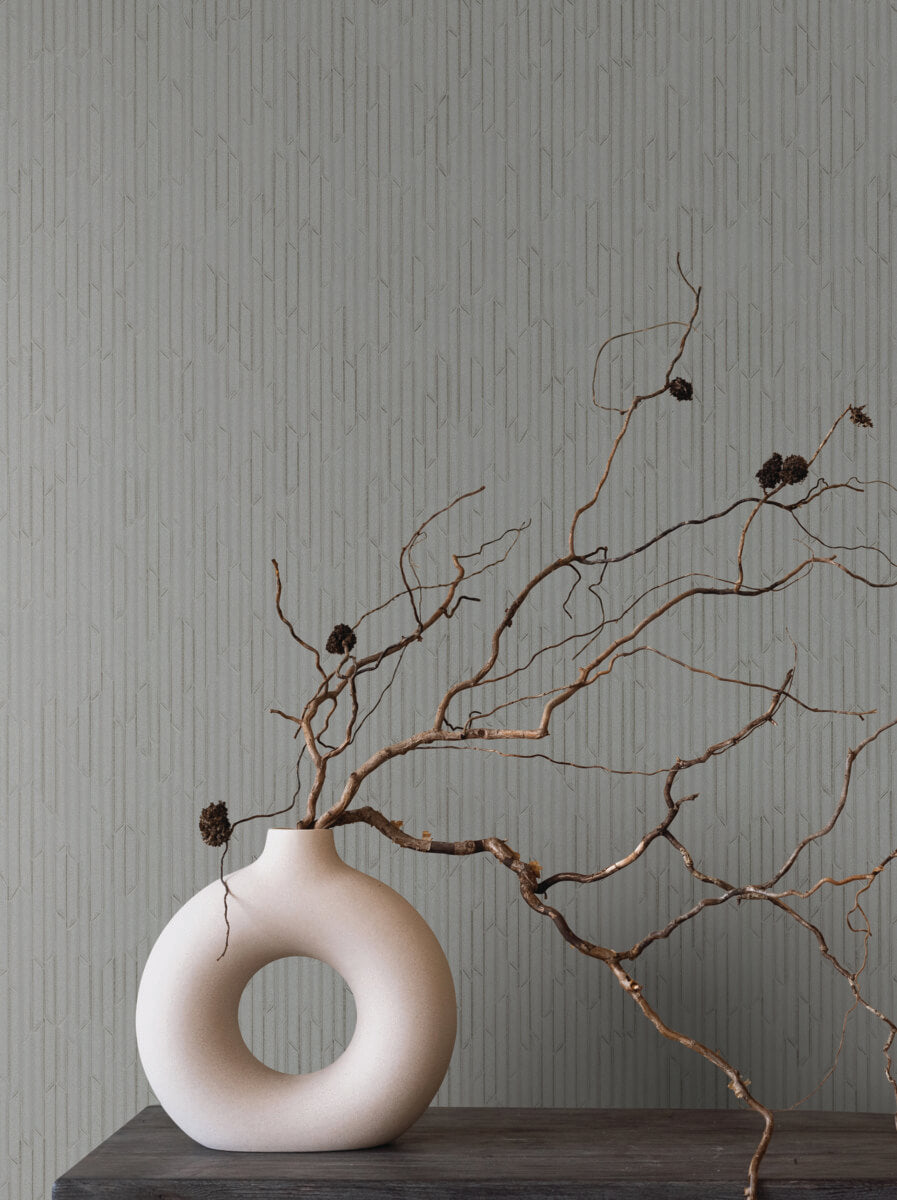 Ronald Redding Industrial Interiors Calliope Wallpaper - Fog Transit