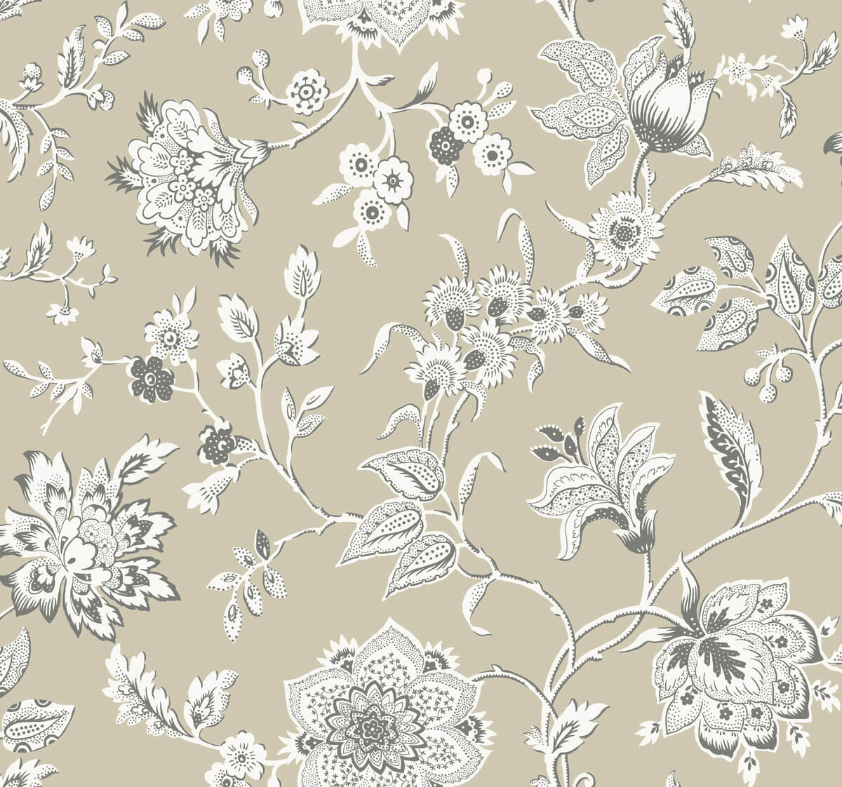 York Toile Sutton Wallpaper - Taupe