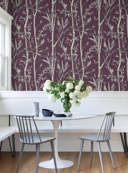 Toile Resource Library Bambou Toile Wallpaper - Purple