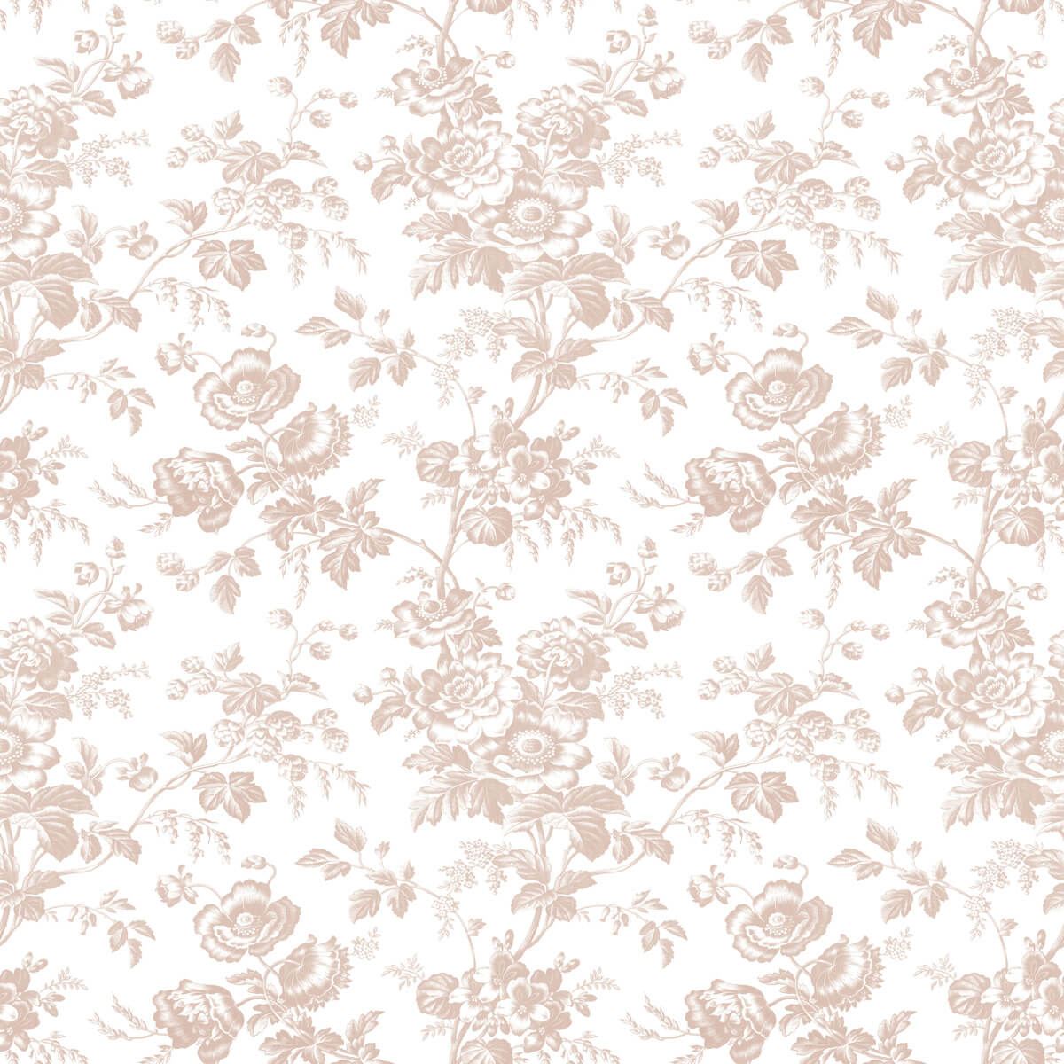 York Toile Anemone Toile Wallpaper Sample - Soft Pink