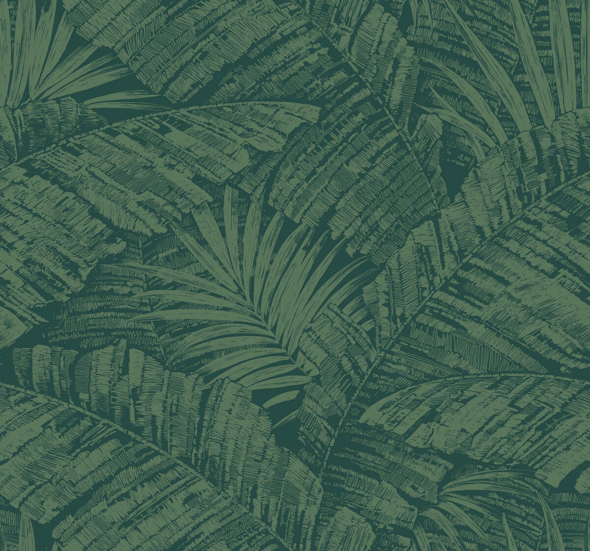 York Toile Palm Cove Toile Wallpaper - Green