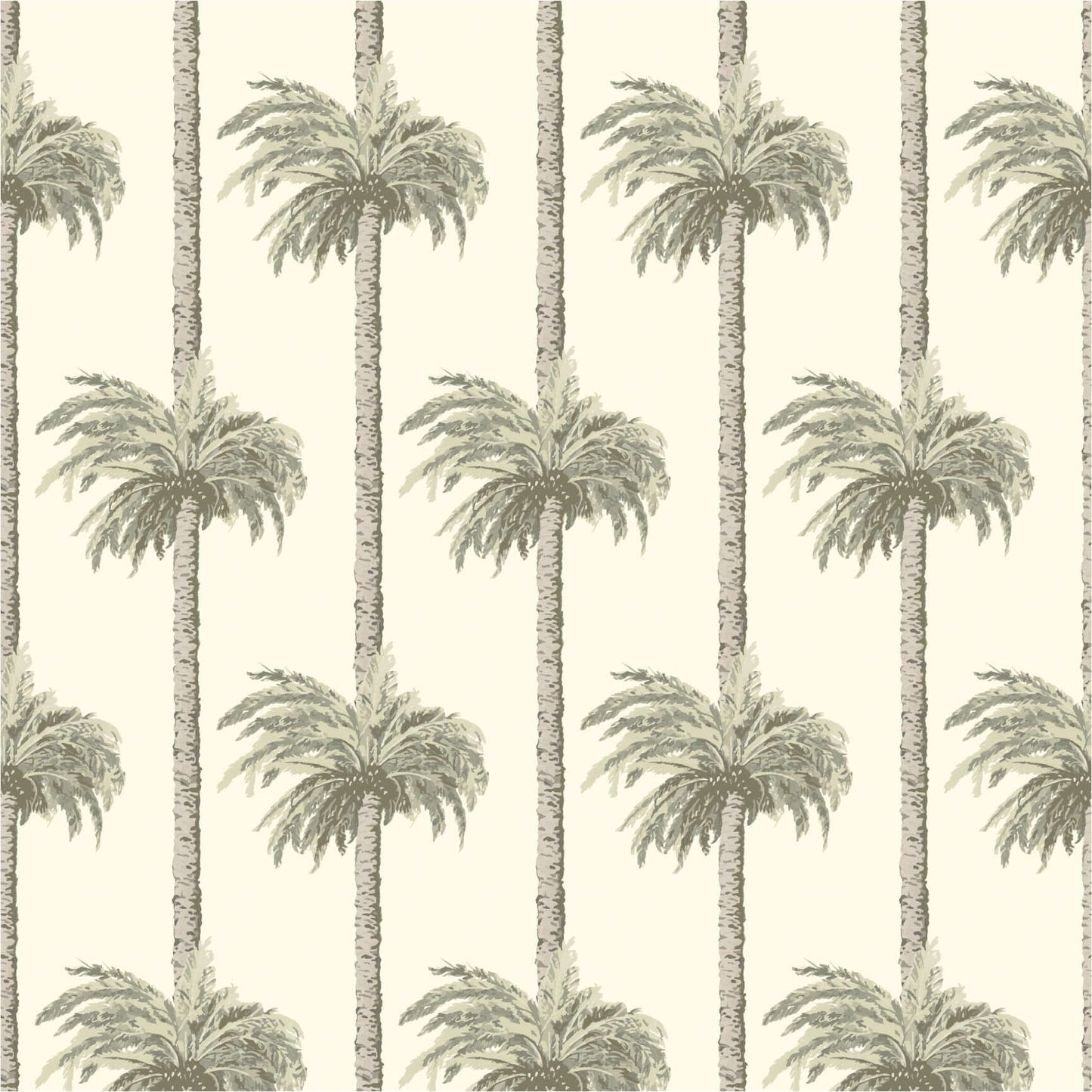Mitchell Black Retro Tiki Palm Trees Wallpaper Sample - Sunbleached Beige
