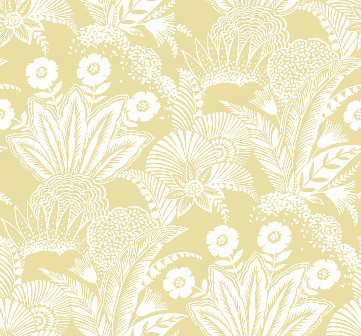 Seabrook Summer House Suvi Palm Grove Wallpaper - Butter