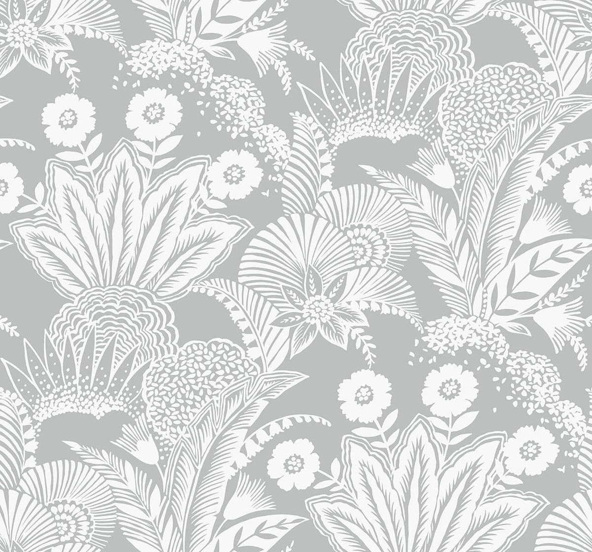 Seabrook Summer House Suvi Palm Grove Wallpaper - Bluish Gray