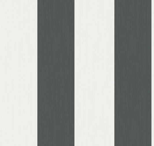 Seabrook Summer House Dylan Striped Stringcloth Wallpaper - Deep Grey