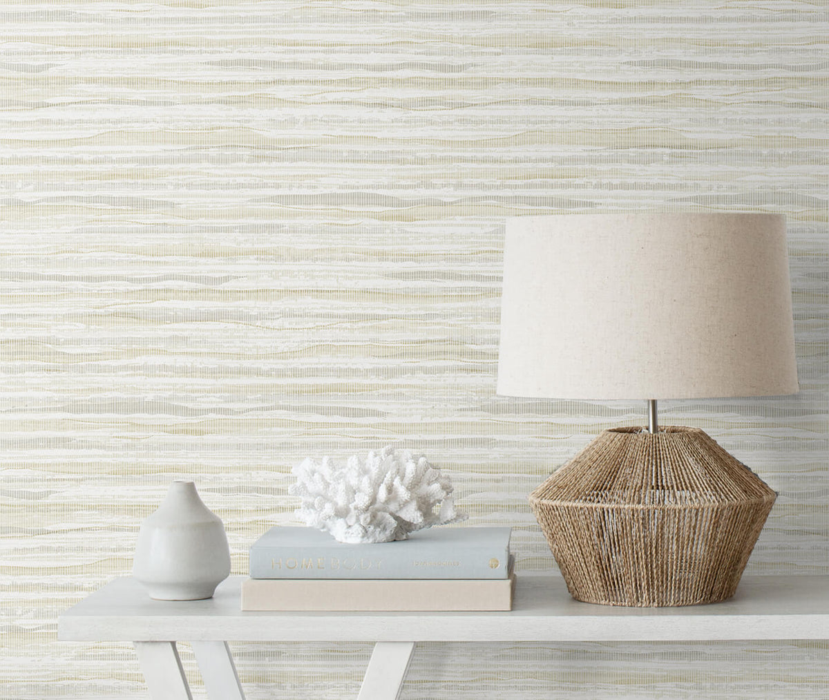 Seabrook Summer House Faux Stringcloth Wallpaper Sample - Early Clouds