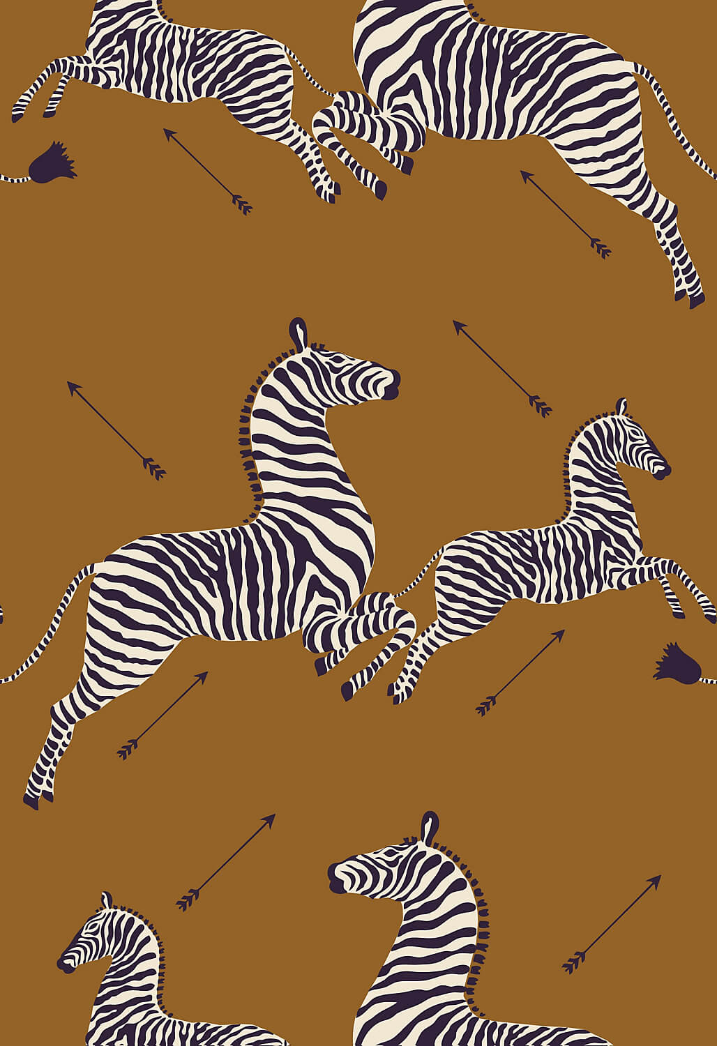 Scalamandre Zebras Collection Zebras Wallpaper Sample - Safari Brown