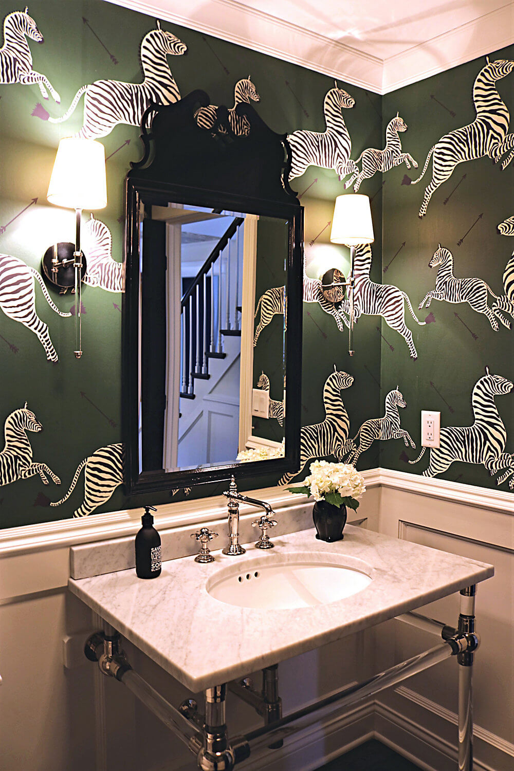 Scalamandre Zebras Collection Zebras Wallpaper - Serengeti Green