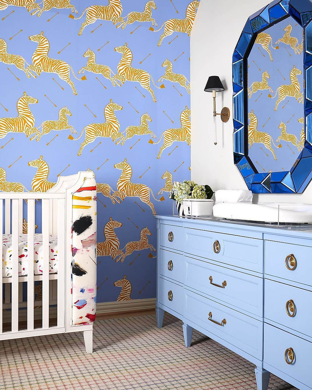 Scalamandre Zebras Collection Zebras Wallpaper - Periwinkle