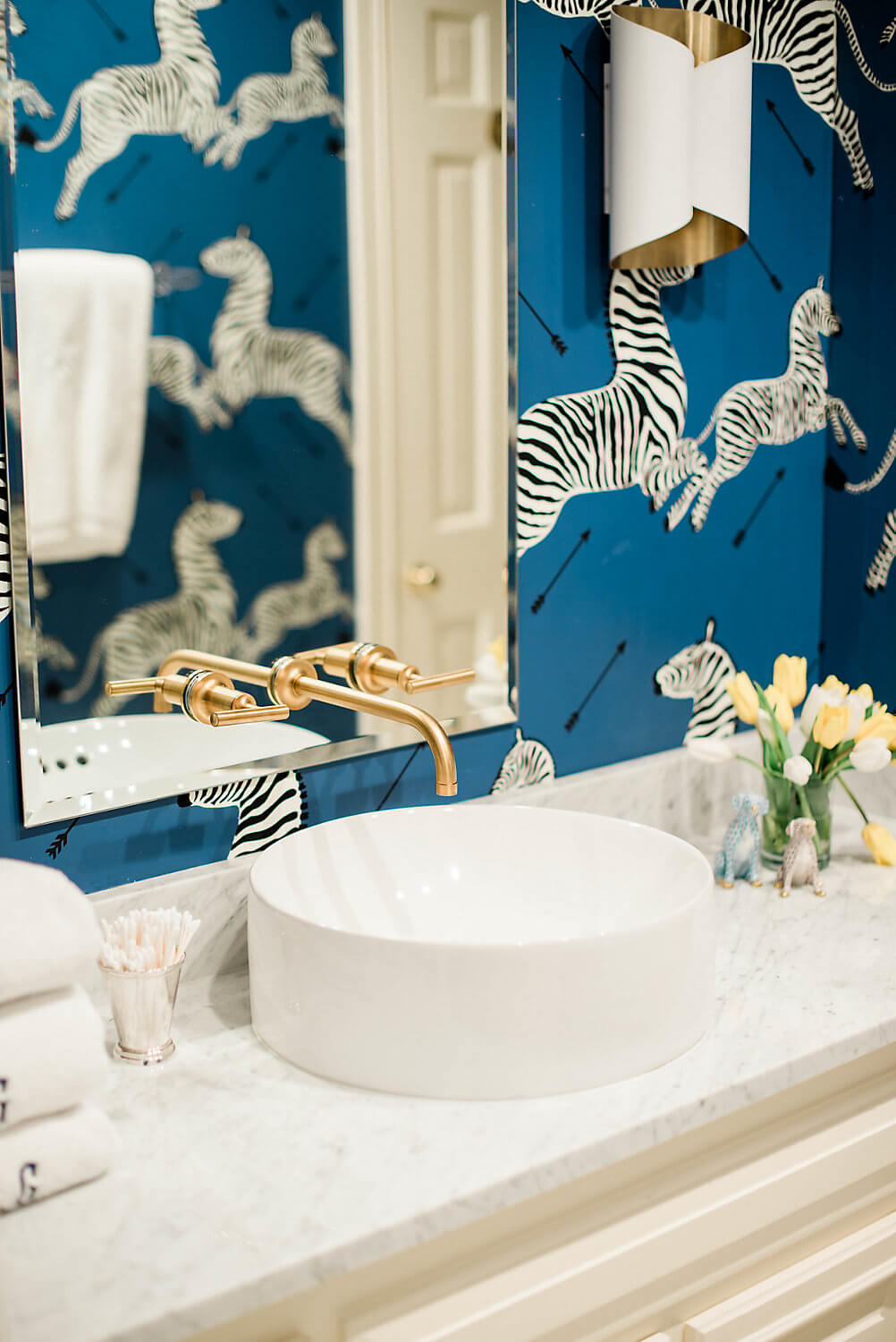 Scalamandre Zebras Collection Zebras Wallpaper - Denim