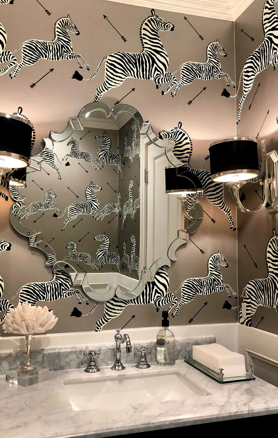 Scalamandre Zebras Collection Zebras Wallpaper - Silver