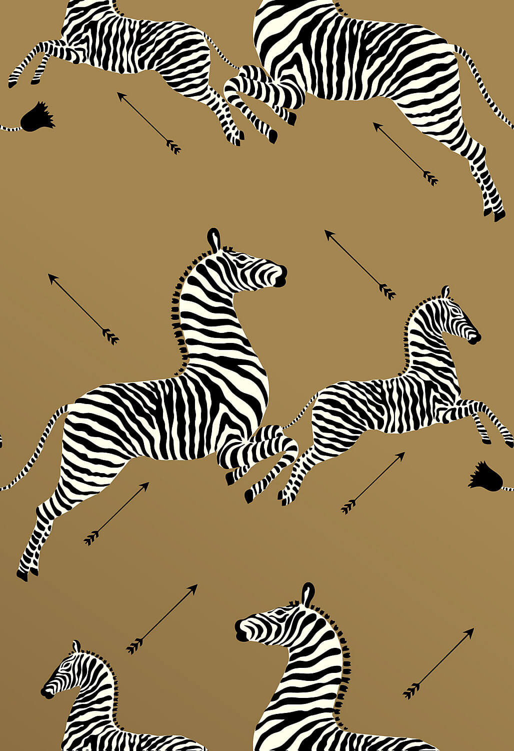 Scalamandre Zebras Collection Zebras Wallpaper Sample - Gold
