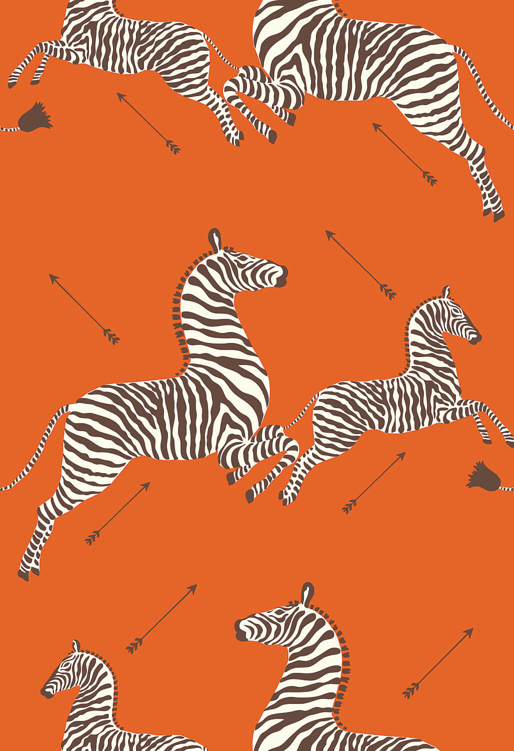 Scalamandre Zebras Collection Zebras Wallpaper Sample - Orange