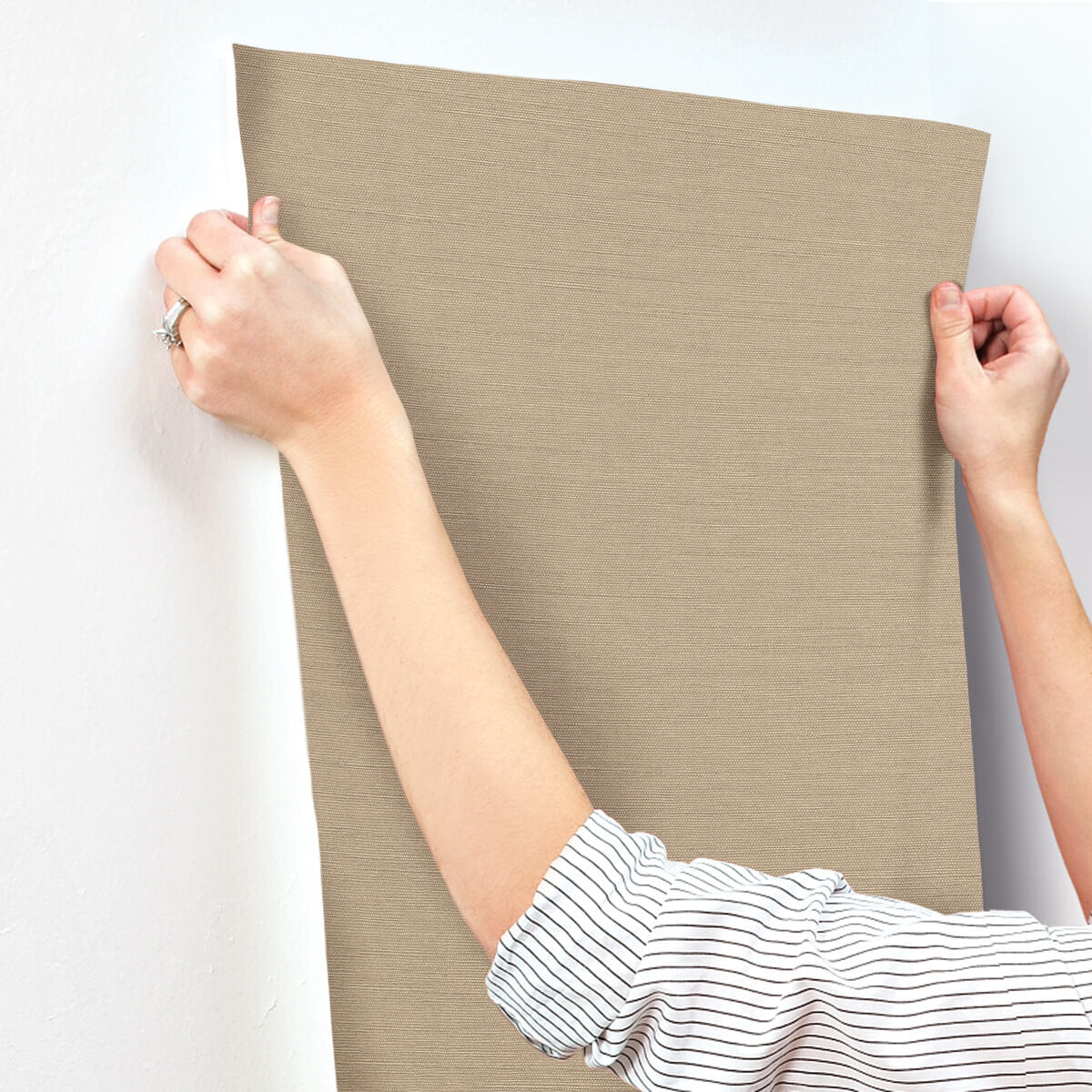 York Signature Textures Shimmering Linen Wallpaper - Caramel