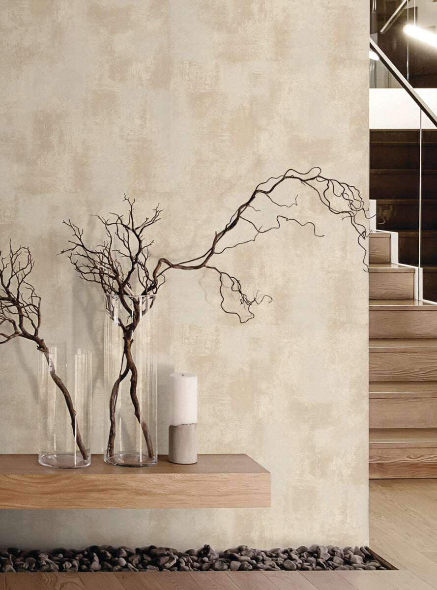 York Montecito Italian Plaster Wallpaper - Sand