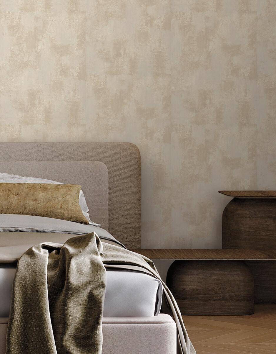 York Montecito Italian Plaster Wallpaper - Sand