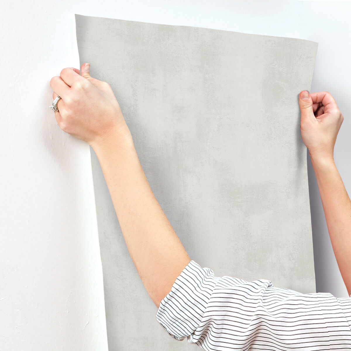 York Montecito Italian Plaster Wallpaper - Fog