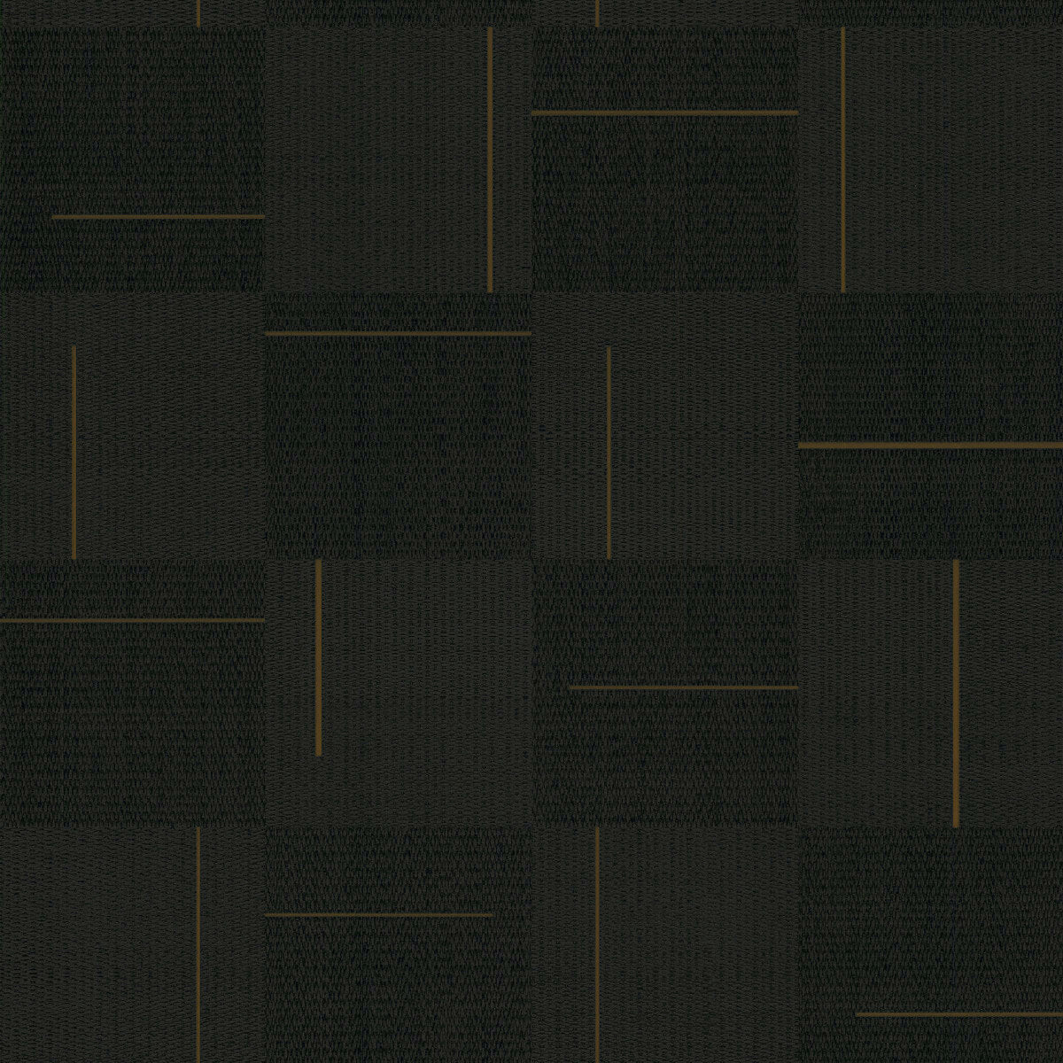 York Signature Textures Geo Block Weave Wallpaper - Black