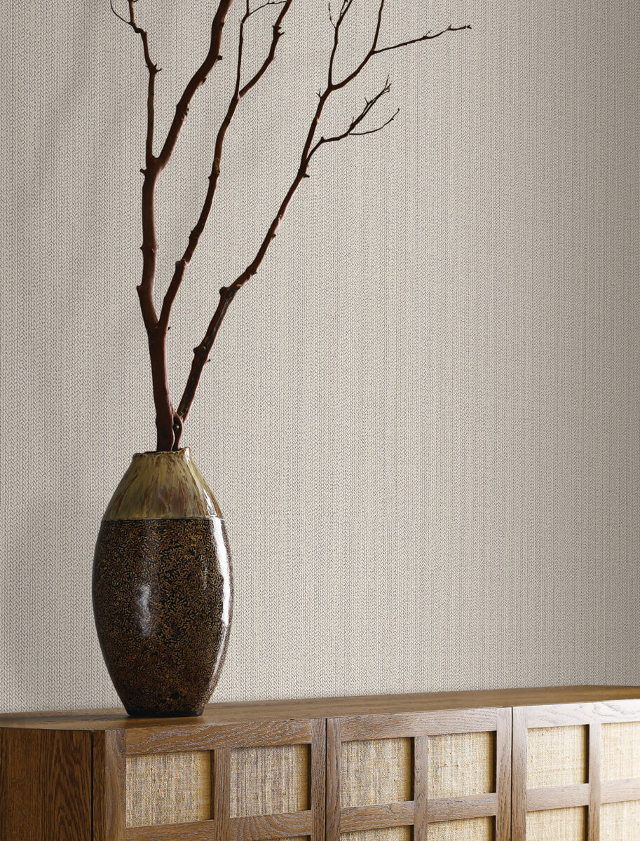 York Signature Textures Dutch Braid Wallpaper - Linen