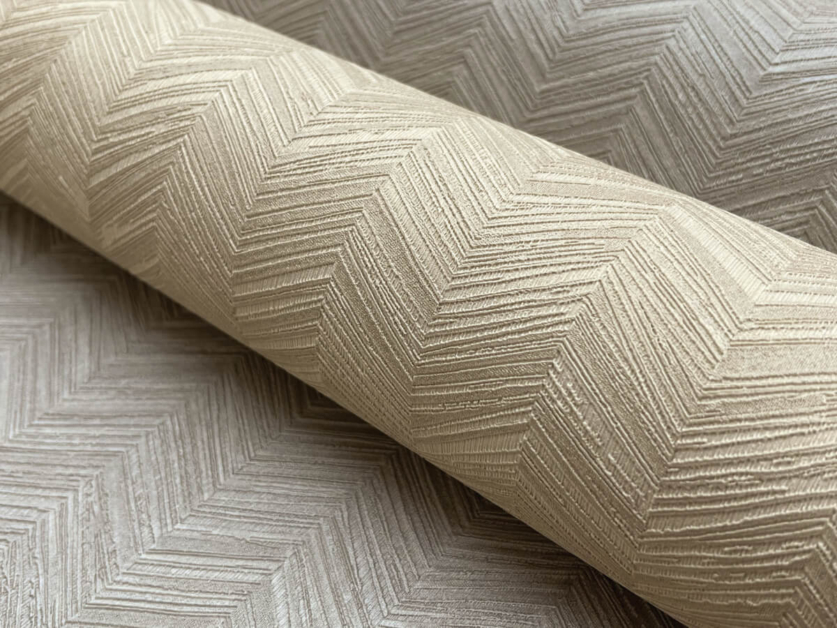 York Signature Textures Raised Chevron Wallpaper - Beige