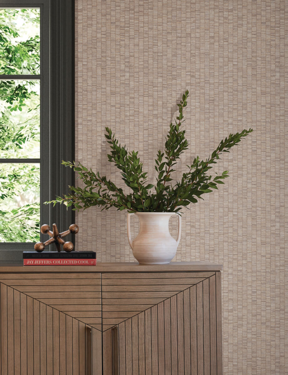 York Montecito Lemuria Wallpaper Sample - Taupe