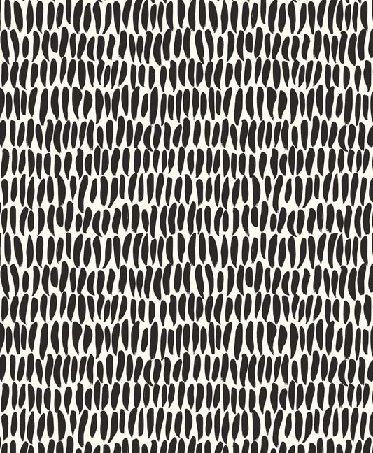 Seabrook The Simple Life Brushwork Wallpaper - Black & White