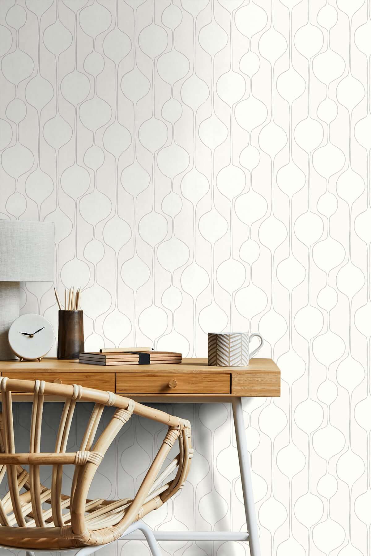 Seabrook The Simple Life Minimalist Geometric Wallpaper - Egyptian Cotton