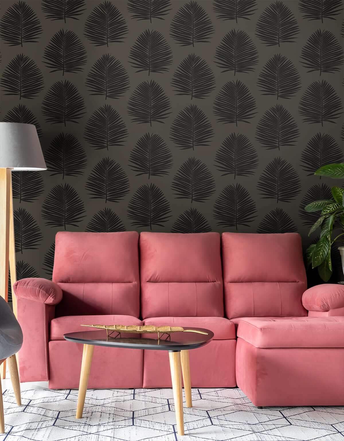 Seabrook The Simple Life Island Palm Wallpaper - Lava Rock