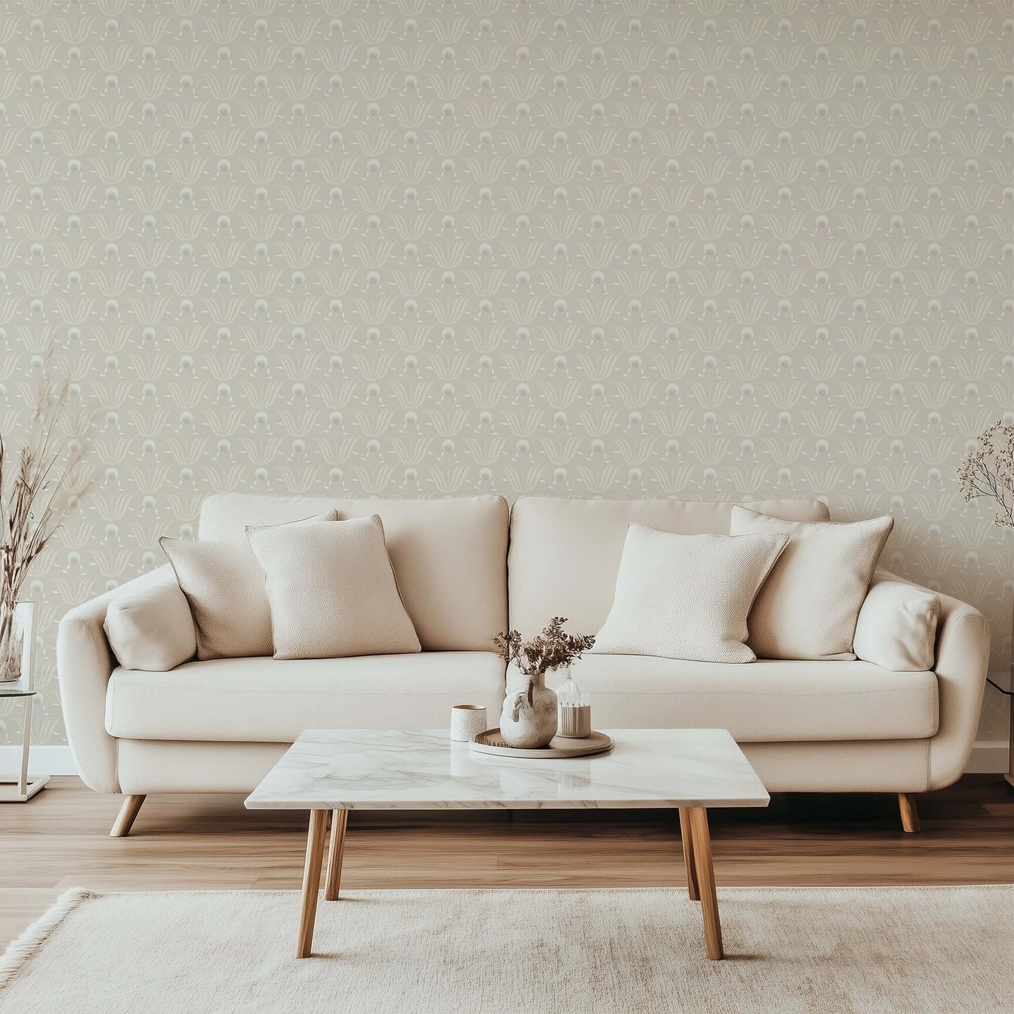 Mitchell Black Spring Bloom Wallpaper - Ivory